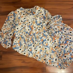 Joie chiffon tiered floral dress size medium